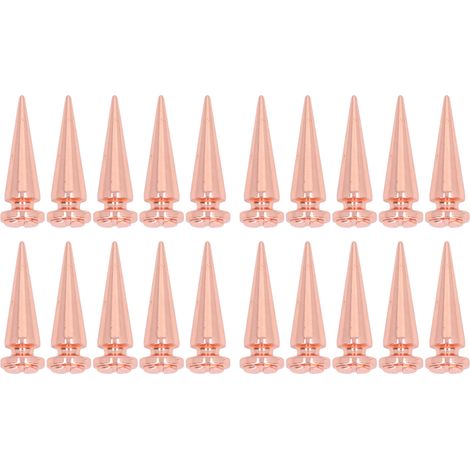 20 pièces rivets pointes cône 10x29mm couleur rose or, décoration pour vêtements et sacs (1/5)