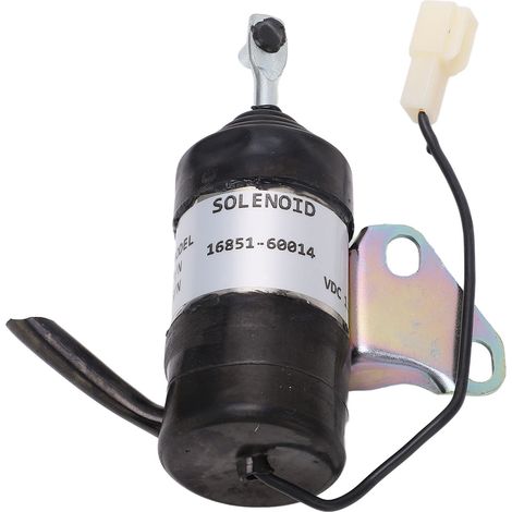 Électrovanne d'arrêt carburant 12V DC Remplacement 16851-60014, coupe-circuit moteur, vanne de coupure injection diesel, arrêt automatique, compatible groupes électrogènes. (1/5)