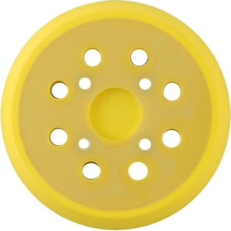 pièces 125mm Plateau de ponage, Rond Disques de Ponage à 8 Trous patin PU, pour ponceuse Plateau ponage souple Remplacer (Jaune), (1/5)