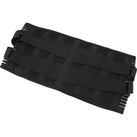 Ceinture lombaire respirante avec 6 baleines et filet à 16 trous pour une protection optimale du bas du dos (homme/femme, taille XL). Taille XL. (1/5)