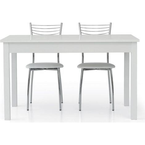 Tavolo in Legno Allungabile Bianco Frassinato Dimensione Tavoli: 140 x 90 + 1 allunga 60 cm (1/2)