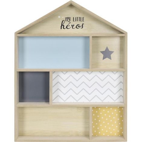 Étagère Déco pour Enfant "Maison" 50cm Bleu