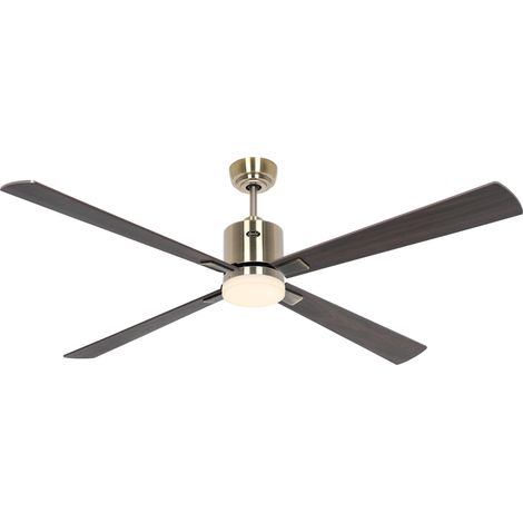 Ventilateur de plafond ECO NEO III 152 Laiton antique - Noyer/Cerisier - WiFi avec éclairage (1/2)