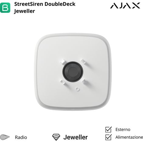 38180 - Jeweller - StreetSiren DoubleDeck - Sirena inalámbrica de exterior con panel frontal personalizable. Nota: las brandplates se venden por separado - color white - Ajax seguridad inalámbrica