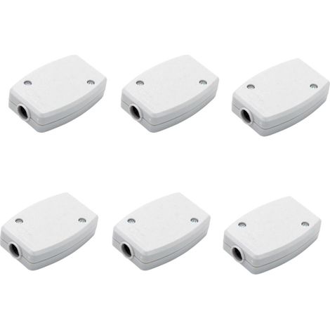 Caja de conexiones eléctricas de 3 polos, 6 unidades, conector de cable eléctrico, color blanco. (1/5)