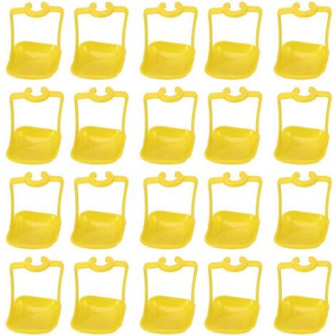 Set of 20 automatic waterers for chickens – Hanging cups – Yellow color (1/5)