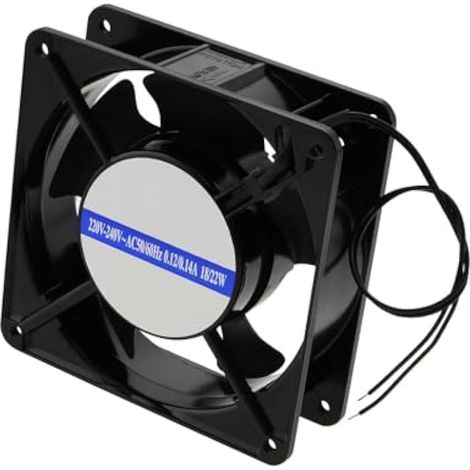 Ventilateur de refroidissement 120x120x38mm, AC 220-240V/0.12-0.14A, 5 pales, roulement à billes, pour électronique (1/5)