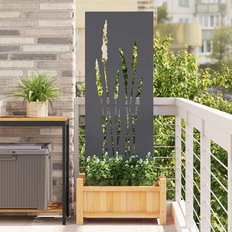 vidaXL Pantalla de Privacidad para Jardín Floral Antracita 50 x 140 cm (1/5)