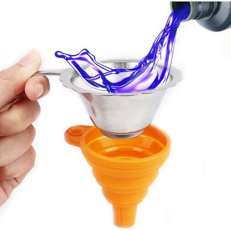 Filtre de résine d'impression 3D, entonnoir en silicone pliable et filtre en pour verser la résine dans la bouteille de résine (1/5)