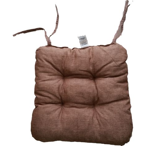 Cuscini coprisedia imbottiti MORBIDINO per sedie con lacci MARRONE Set 2 pz