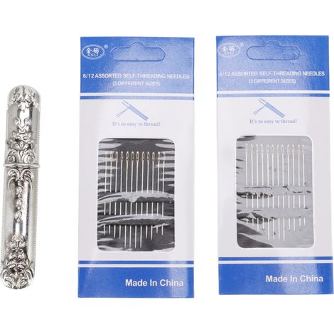 Étui à aiguilles vintage européen avec aiguilles à coudre pour travaux manuels et broderie