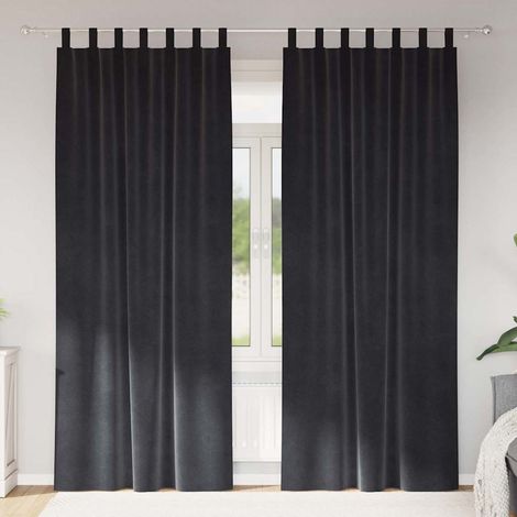 Verdunkelungsvorhänge 2 pcs Dunkelgrau 140 x 245 cm Samt