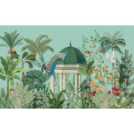 Papier peint panoramique - Jardin Oiseaux - 130 cm x 81 cm (1/2)