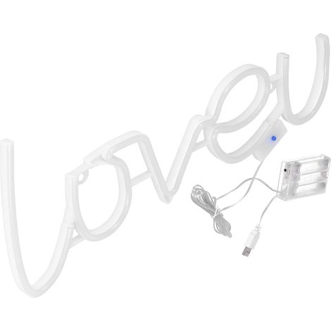 LOVEU Enseigne lumineuse LED néon colorée pour la décoration intérieure, décoration de demande en mariage, décoration de fêtes, lumière rose (1/5)