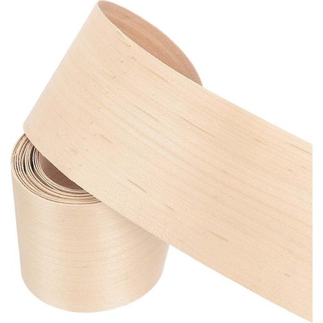 Bande de Chant 3 Mètre x 76mm, Bande Bordure Meuble Masquage de Bois Préencollé, Placage Contreplaqué Flexible Thermofusible pour Restauration Bords Meuble Étagère Panneaux, Érable (1/5)