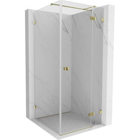 Mexen Lunar T cabina doccia battente destra 120 x 120 cm, trasparente, oro - 834T-120-120-50-00-P (1/5)