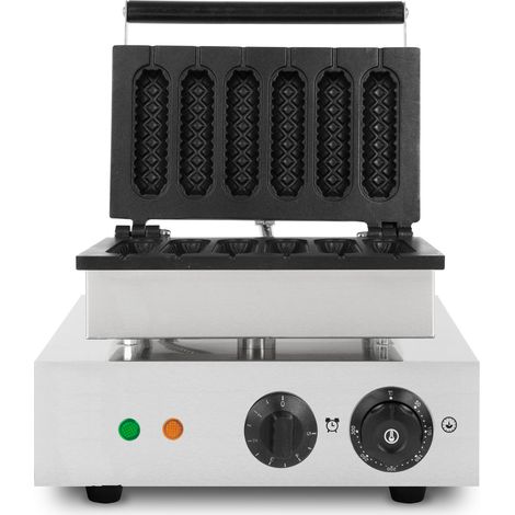 Gofrera con varilla 6 gofres 1550W temporizador 0-300°C acero inox vertes (1/5)