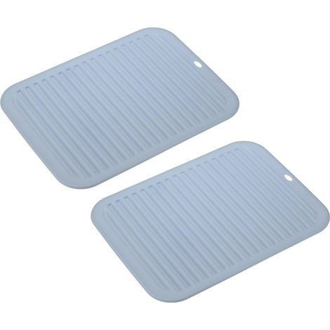 2 dessous de plat en silicone, carrés, gris, antidérapants (1/5)