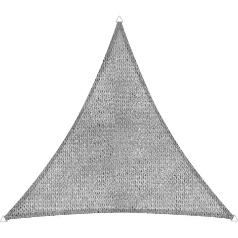 Voile d'ombrage Gris Triangulaire Tissu HDPE Enduit 3,6 x 3,6 x 3,6 m, 135 g/m² Protection Solaire pour terrasse, Balcon ou Piscine Corde de Fixation Incluse indéchirable, lavabl (1/5)
