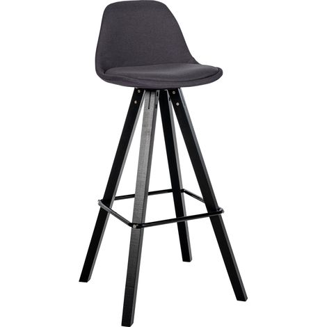 Barhocker Corbin Stoff Square dunkelgrau schwarz