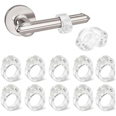 12 Pièces Porte en Silicone Anti-Poignée De Porte Protection Poignee Porte De Mur Et De Meubles de fenêtre, Flexible et étirable (Transparent) (1/5)