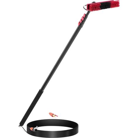 Puliscivetri telescopico professionale con alimentazione idrica per pannelli solari e finestre 1750 x 7200 mm alluminio PU PP nero 140009233