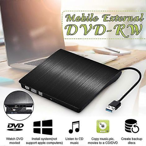 Lecteur CD/DVD Externe Usb 3.0,Noir (1/5)