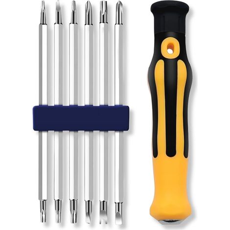 Jeu de 12 Tournevis avec Manche Ergonomique – Embouts TORX, Plat, Croix, Tri-Aile, Triangulaire, U – Acier Carbone Résistant (1/5)