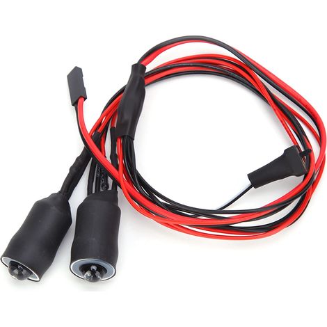 Phare avant général 1/10 13 mm pour voiture télécommandée avec éclairage LED, accessoire de modification DIY, rouge et blanc (1/5)