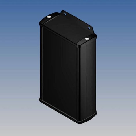 Alloggiamento in alluminio - NERO -145 x 85,8 x 36,9 mm - con flangia