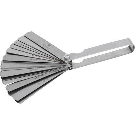 Jauge d'épaisseur 32 lames en acier inoxydable, double échelle métrique et impériale, 0.04‑0.88mm (1/5)