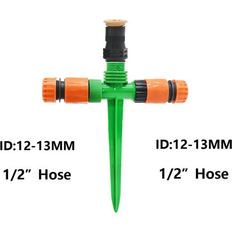 (E) Arroseur à eau avec filetage 1/2 pouce, support en plastique, orientable de 0 à 360 degrés, buse d'arrosage et d'irrigation pour jardins, pelouses et exploitations agricoles (1/5)