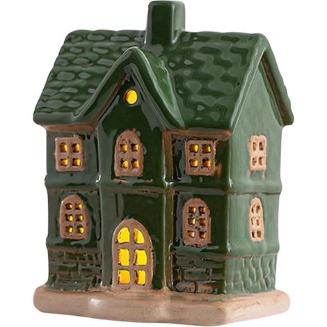 Maisons de Noël Illuminées Ornement de Bureau en Céramique en Forme de Décoration De Table De Noël Pour Décoration Du Foyer Intérieur, Table, Cheminée, Étagère, Fête, Saisonnier, Affichag (1/5)