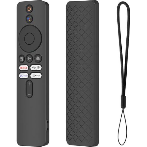 Adecuado para: Mando a distancia del nuevo Xiaomi TV Box S (2.ª generación), Funda protectora de silicona prueba polvo golpes (paquete 2), negro (1/4)