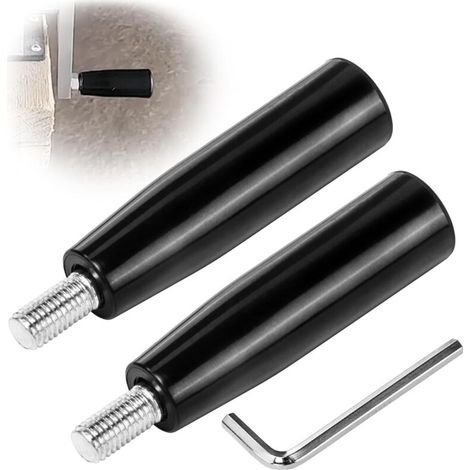 2 Pièces Poignée Tournante,M12100 mm,Bakélite Noir,Serrage Manivelle,Volant Machine,Fraiseuse Perceuse (1/5)