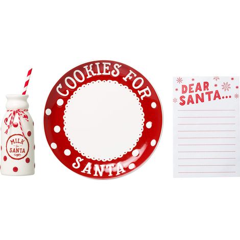 Pearhead Set di piatti natalizi per Babbo Natale, include piatto, brocca e blocco note, attività natalizia perfetta per bambini, biscotti e latte e lettere per le festività al Polo Nord, set regalo (1/5)