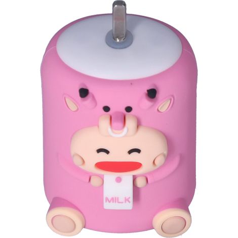 Brosse à dents électronique automatique vibrante en forme de U, étanche, rechargeable, mignonne et rose pour enfants (1/5)
