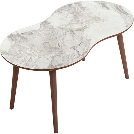 Tavolino in legno "Moon" 99 x 54 x 45 cm - Bianco