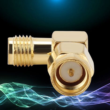 5 Pièces Connecteur SMA Mâle-Femelle Angle Droit 50 Ohm pour Antenne DAB Adaptateur