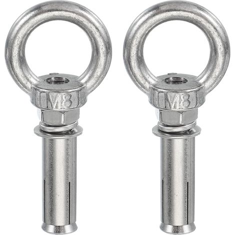 2 Pcs M8x50mm Boulon À Œil Pour Béton Boulons D’Expansion Argent (1/5)