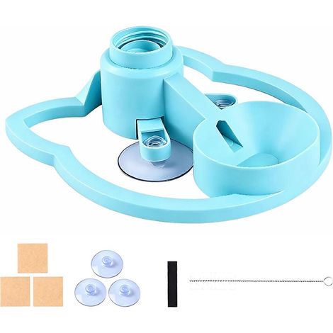 Gamelle d'eau anti-déversement pour chat, distributeur d'eau à gravité de 500 ml avec ventouses puissantes, gamelle anti-basculement pour chats d'intérieur, bleue (1/5)