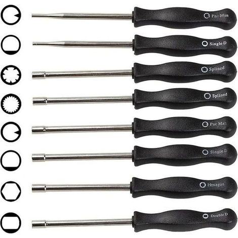 Lot de 8 outils de réglage carburateur – Acier inoxydable – Compatible moteurs 2 temps – Nettoyage et réglage précis (1/5)