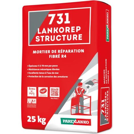 Mortier de réparation Fibré R4 PAREXLANKO 732 Lankorep Structure - 25kg