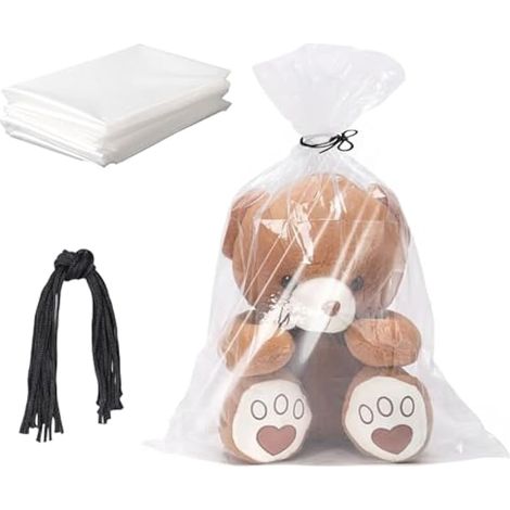 10 sacs de rangement extra larges en plastique transparent 100 x 150 cm, résistants à la poussière et à l'humidité, pour valises, meubles et chaises. (1/5)