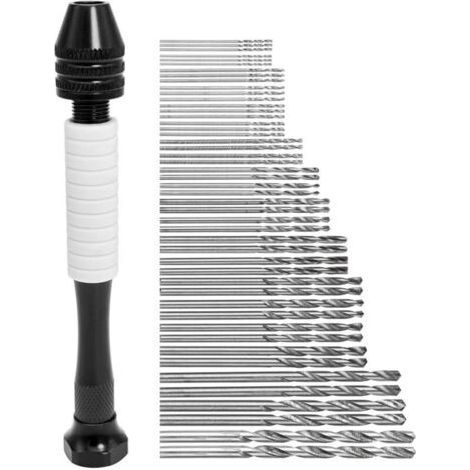 Hauptbohrer mit 48 Spiralbohrern aus Mikrobohrern, Präzisions-Minibohrer, Mini-Rotationsbohrer für Gold, Bernstein, Olive, Nuss, Schmuck (0,5–3,0 mm) (1/5)