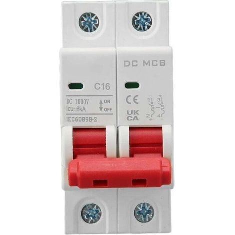 Disjoncteur 2P 6000A Capacité de Rupture Protection contre les Surcharges Mini Disjoncteur DC1000V 16A (1/3)
