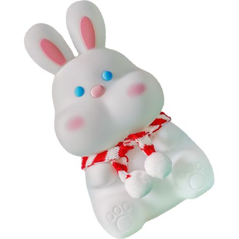 Veilleuse lapin à 3 niveaux d'intensité lumineuse réglable, rechargeable, en silicone, idéale pour la chambre à coucher. (1/5)