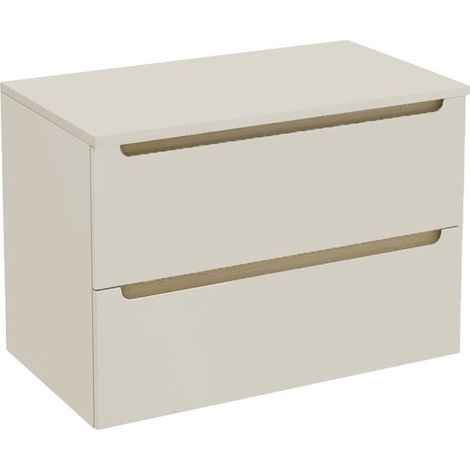 Meuble suspendu avec plan de toilette - Naturel - Stilla - 80x60x45 - cachemire (1/2)