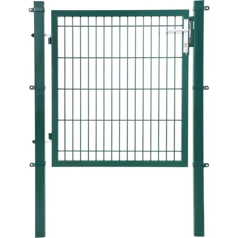 Cancello in rete cancello saldato robusto e durevole in acciaio zincato con serratura e chiavi dimensioni cancello: 106 x 100 cm dimensioni maglia: 50 x 200 mm verde 120001940