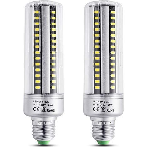 Ampoule E27 25W LED Blanc Chaud 3000K, 2500LM de Haute Luminosité, Équivalent Halogène Ampoule 200W, Non-dimmable, E27 LED Ampoule de Maïs pour Plafonnier, lot de 2 [Classe énergétique A+] (1/5)